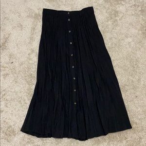 black pleated midi skirt